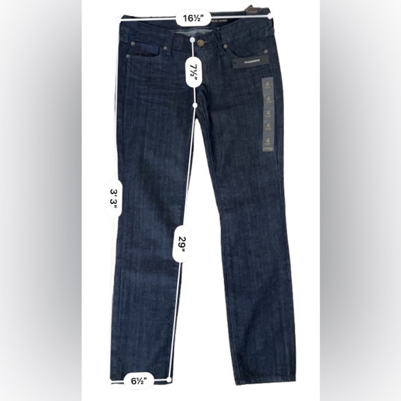 NWT Express Zelda Skinny Barely Boot Low Rise Dark Wash Jeans. Size 4S - Picture 4 of 6